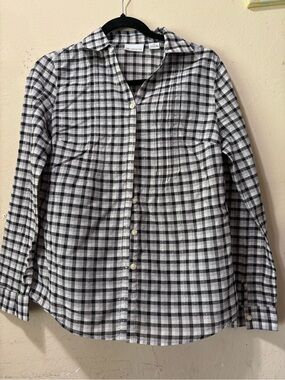 Liz Claiborne Black and White Plaid Button-Down Shirt for Kids